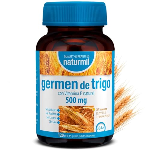 Aceite de Germen de Trigo 500 mg Triticum Prensado en Frío - Rico en Vitamina E Natural - Contribuye a la Protección de las Células frente al Daño Oxidativo - 120 Perlas - Naturmil - DietMed