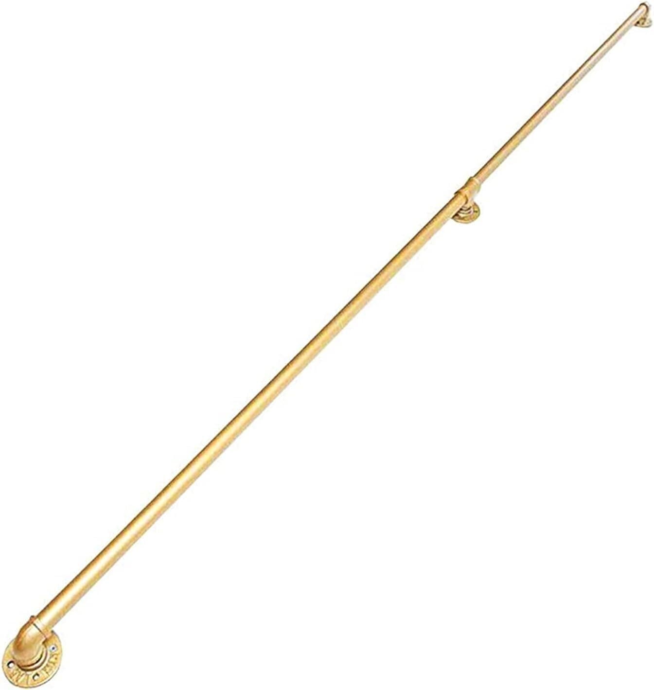 KJoBDwz Bar Foot Rail Gold Design Metal Wrought Iron Outdoor Grab Handles，Wall Balustrade Foot Rail Support Stair Railing(2.6ft/80cm)