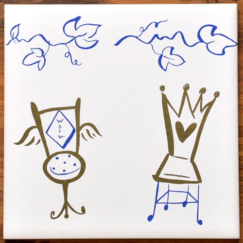 ゼルポティエ 可愛くておしゃれ♪ アートなデザインタイル 10cm角サイズ シンジカトウ ShinziKatoh 100角イラスト 陶器, 猫と風船・猫とひまわり・猫と赤いバケツなど17種類, インテリア, タイルクラフト, DIY (15. SHA-T