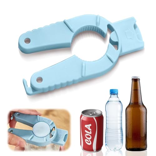 Plastic Bottle Cap and Jar Opener, 2024 Upgraded Arthritis Aid Tool, Easy Ring Pull Can Opener, Suitable for Weak Hands, Seniors, Rheumatoid Arthritis, Ergonomic Lid Seal Opener (Blue 1PCS)