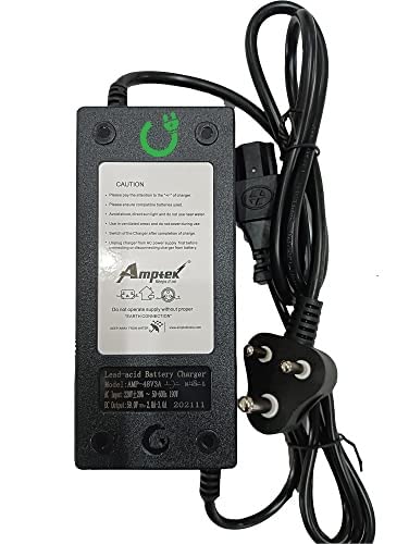 oyaa EVcharZ Amptek 48V 2.7A VRLA Lead Battery Charger for All E-Bike E-Scooter Hero TVS YOBIKE Oreva Okinawa Avan Ujjas Lectro