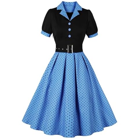 Wellwits Women's Vintage Polka Dots Blazer Dress Cover