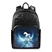 Produktbild Studenten-Rucksäcke für Schule, Buchtasche, Reisen, Wandern, Camping, Tagesrucksack für Jungen und Mädchen, 31,8 x 22,9 x 44,5 cm, hält 31,8 cm Laptop (Einhorn, Pferd, magischer Tier-Mond)