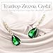 Crystalline Azuria Teardrops Wedding Dangle Earrings with Green Simulated emerald Zirconia Crystals 18K Gold Plated for Women