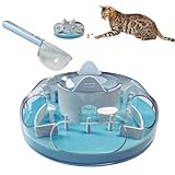 YallMiaul Interactive Cat Treat Puzzle, Food Dispenser, Cat Stimulation Maze, Slow Feeder, Enrichment Toys for Indoor Cats and Kittens (Sky Blue)