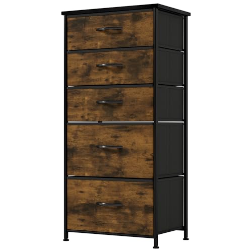 YITAHOME Cassettiera in tessuto con 5 cassetti,Robusta struttura metallica, Cassettiera