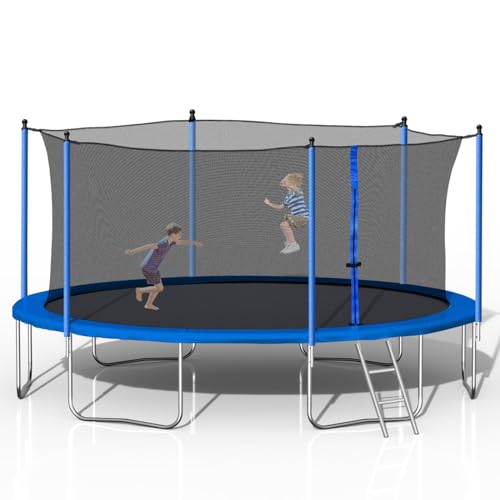 TRIPLE TREE 14FT Trampoline, Heavy Duty Recreational Trampoline for Children & Adults with Ladder, Outdoor Recreational Trampoline with Safety Enclosure Net, Exercise Trampoline for Family Happy Time -  DEW28580537-YXJ