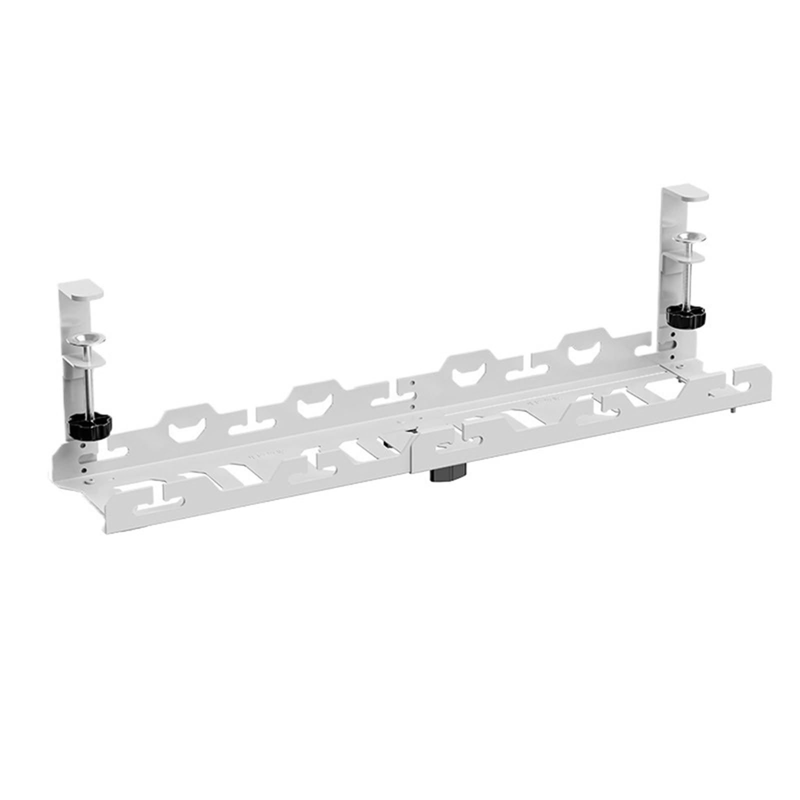 Vassoio for la gestione dei cavi sotto scrivania in acciaio al carbonio | Nero Bianco Fisso Retrattile 40-74x13,5x18,7 cm Senza trapano: Gestione dei cavi sotto la scrivania(White Retractable)