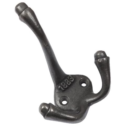 Chrome Hardware® | 5 x Cast Iron Coat Hook 1883 Antique Iron Coat Rack Hooks Self Coloured Cover