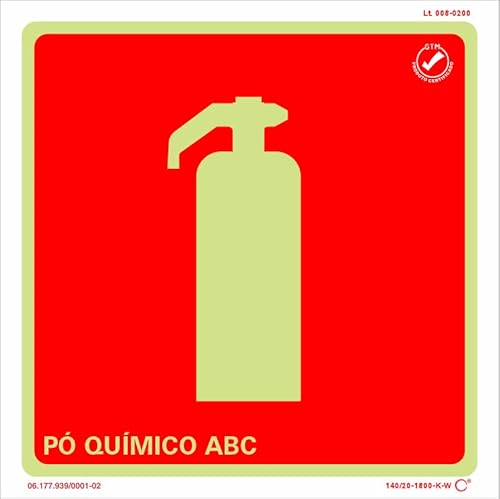 Placa Pvc 20X20Cm - Pó Químico Abc