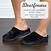 Dearfoams Women's Indoor/Outdoor Memory Foam Darcy Microfiber Velour Clog, Wide Widths Slipper, Black, Large