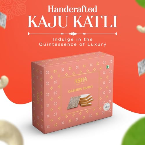 Image of ASHA SWEETS Premium Handcrafted Kaju Katli (Pack of 1x250gm) |Authentic Indian Cashew Barfi Made With Fresh Cashew|Premium Sweets Gift Box| For Any Occasion and Celebration