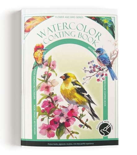 Image of CRAFTMATE Pocket Watercolor Painting Book | Paint with Water Coloring Books for Teens and Adults | Travel Arts and Crafts Kit for Kids and Adults