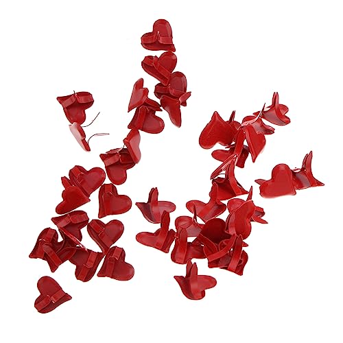 Gadpiparty 50pcs Heart Shaped Mini Brads Durable Fasteners for Scrapbooking Crafting and DIY Projects Red Brads for Creative Crafts