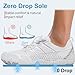 zasqiz Hike Barefoot Shoes for Women Men Non-Slip Wide Toe Box Water Shoes Unisex Quick-Dry Zero-Drop Aqua Socks Womens Mens Breathable Hiking Walking Athletic Footwear, White Grey 44