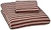 Produktbild AmazonBasics - Bettwäsche-Set, Jersey, gestreift, 135 x 200 cm / 80 x 80 cm, dunkelrot