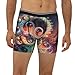 WBQLSL Men's Strange Objects Printed Small Boxer Briefs - All-day Coolness and Comfort, Long Size (S-2XL) Black