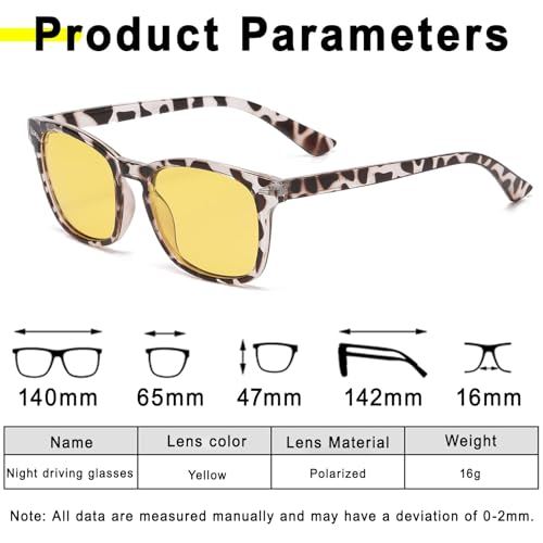 Image of Night Night Glasses Polarized for Women Men (2 Pack) | Nighttime Vision Glasses with Yellow Lens Anti Glare