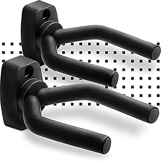 KEPLIN Lot de 2 crochets muraux pour guitare – Support de fixation pour toutes les guitares électriques et acoustiques & basses – Avec vis et médiator de guitare – Support éponge rembourré et réglable - Les Beatles, Paul McCartney, John Lennon, RIngo Starr, George Harrison KEPLIN Lot de 2 crochets muraux pour guitare - Support de fixation pour toutes les guitares électriques et acoustiques & basses - Avec vis et médiator de guitare - Support éponge rembourré et réglable – Image 2