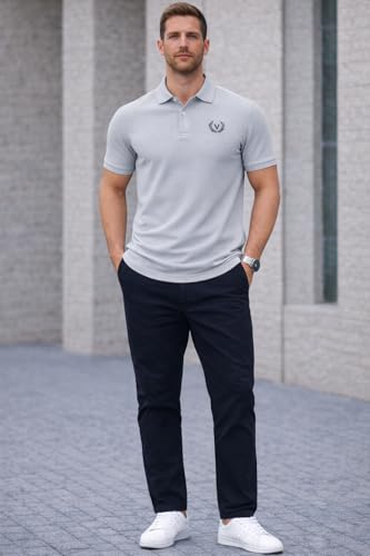Image of Mack Jonney Men's Cotton Polo T-Shirt|Solid Regular Fit|Half Sleeve Collar T-Shirt for Casual Wear-MJ-32