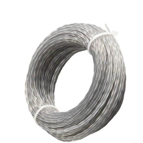 Bobine de fil de tondeuse à gazon en nylon renforcé de 15 m, 4 mm de diamètre pour débroussailleuses et tondeuses électriques portatives, convient pour les mauvaises herbes, les arbustes et les hautes