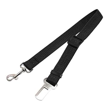 GAH Enterprise Adjustable Pet Cat Dog Car Seat Belt Nylon Leash for Pet Dog Cat Black