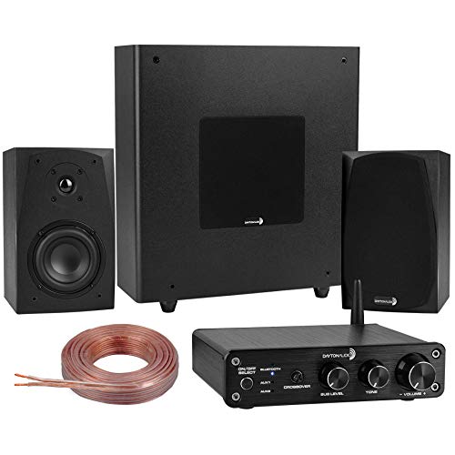 Dayton Audio DTA 2.1BT2 with MK402X & MKSX4 Subwoofer 2.1 Audio System Bundle