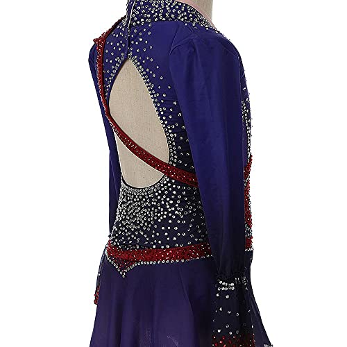 Vestido de patinação com boneco no gelo para meninas estilo japonês competição dança de salão compet