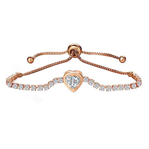 Image of Shining Diva Fashion Full Crystal Charm Stylish Gold Plated Charm Bracelet for Women