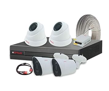 CP PLUS HD?- 4?Camera?Kit 2.4 MP (CP-VCK-TD22G-B1) - 2.4 MP Resolution,with 2 Dome Camera, 2 Bullet Camera, 4 Channel DVR Without Hard Disk