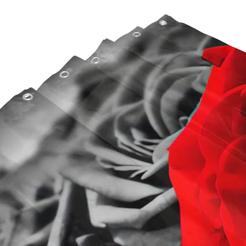 Rideau de douche imperméable anti-moisissure roses rouges - 6