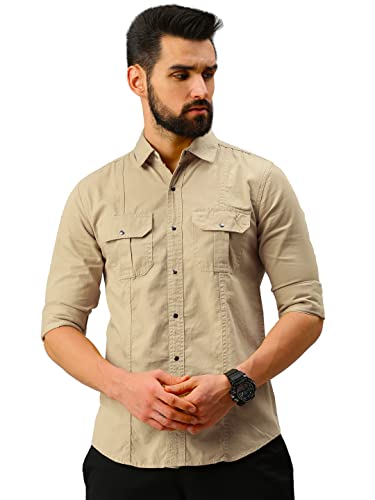 Image of Peppyzone Men's Regular Fit Cargo Shirt