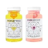PetWineShop Cat Wine Bubbles Pawty Pack Catnip Wine CatWine Bubbles Gift Set for Cats & Kittens (2 Pack 4oz Bottles)