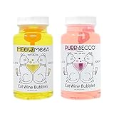 PetWineShop Cat Wine Bubbles Pawty Pack Catnip Wine CatWine Bubbles Gift Set for Cats & Kittens (2 Pack 4oz Bottles)