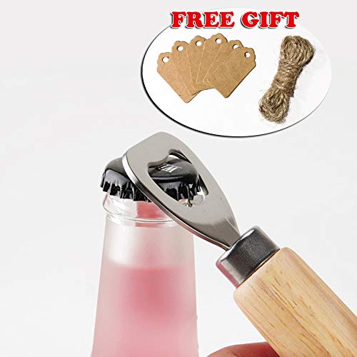 Bartender Bottle Openers, Beer Bottle Openers, Cider, Soft Drinks -Wood Handle Handheld (Set Of 6) #TOP1