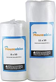 Houseables Vacuum Sealer Rolls, Sous Vide Bags, Large 11 Inch x 50 Ft