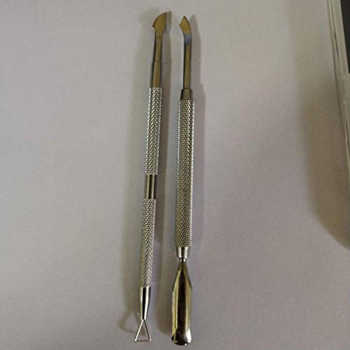 HZWLF Nail Art Tool, 2 Stück Nagelhautschieber und Cutter Robustes seitliches Edelstahl-Nagelhautentfernungslöffel… – Bild 5
