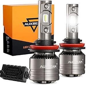Auxbeam H11 Led Bulb, H8 H9 Led Fog Light bulbs with Temperature Control 2 Pcs of 70W 8000lm CSP Chips H11 Led Conversion Kits F-T1 Series