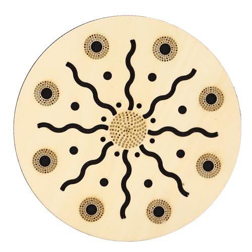 8 Inches Sea Drum, Ocean Wave Sound Maple Ethnic Hand Drum Musical Percussion Instrument for Music Classroom, Concerts, Weddings