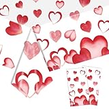Atoplutly 2 Pack Plastic Valentine's Day Tablecloths Love Heart Plastic Table Covers Disposable Table Cloths BBQ Picnic Pink Table Cloth Wedding Party Love Heart Tablecloth TableCovers 54 x 108 in
