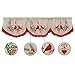 Grelucgo Embroidered Christmas Holiday Decorative Red Cardinal Bird Window Curtains Valance 57.5 X 14.5 Inch