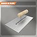 Magnesium Concrete Finishing Float, Beveled Blade with Durable Wood Handle, Hand-Held Tool for Perfectly Smooth Concrete Surfaces (Sliver, 7.87