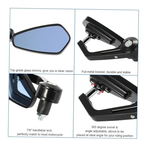 Espejos ajustables en ángulo de 360 grados retrovisor moto de 7/8" 4