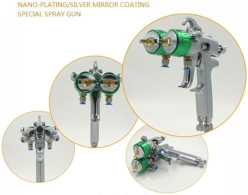 Pistola a spruzzo pneumatica, doppio ugello 1,3 mm, larghezza 40 cm, per verniciatura professionale, finitura liscia, alimentazione a pressione, ideale per uso automobilistico e domestico