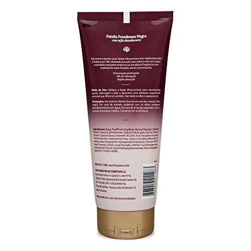 Hidratante Desodorante Corporal Paixão Framboesa Negra Hibisco, Paixão, Branco, 200 Ml