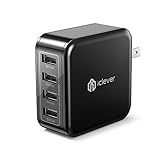 USB Wall Charger, iClever 40W 8A 4-Port Charging Station with Foldable Plug, USB Power Adapter for iPhone 11 Pro Xs/XS Max/XR/X/8/7,iPad Pro/Air 2/Mini 4/3, Galaxy/Note/Edge, LG, Nexus, HTC, and More