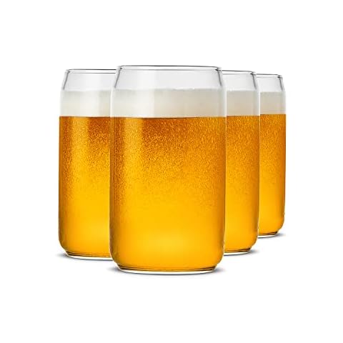 LUXU Beer Glass, 20 oz Can Shaped Beer Glasses Set of 4 -Craft Drinking Glasses,Large Beer Glasses for Any Drink and Any Occasion (Set of 4) Cover