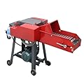 JARYANNIX 4-Blade Hay Cutter Pulverizer, ?Crop Straw Crusher with Conveyor Belt,Hay Cutter Straw Breaker,Grass Crusher,for Grass, Corn, Wheat, Peanuts, Beans,220v 3KW