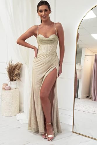 Sequin Corset Mermaid Prom Dresses for Women 2024 Long Formal Evening Party Gowns with Slit4