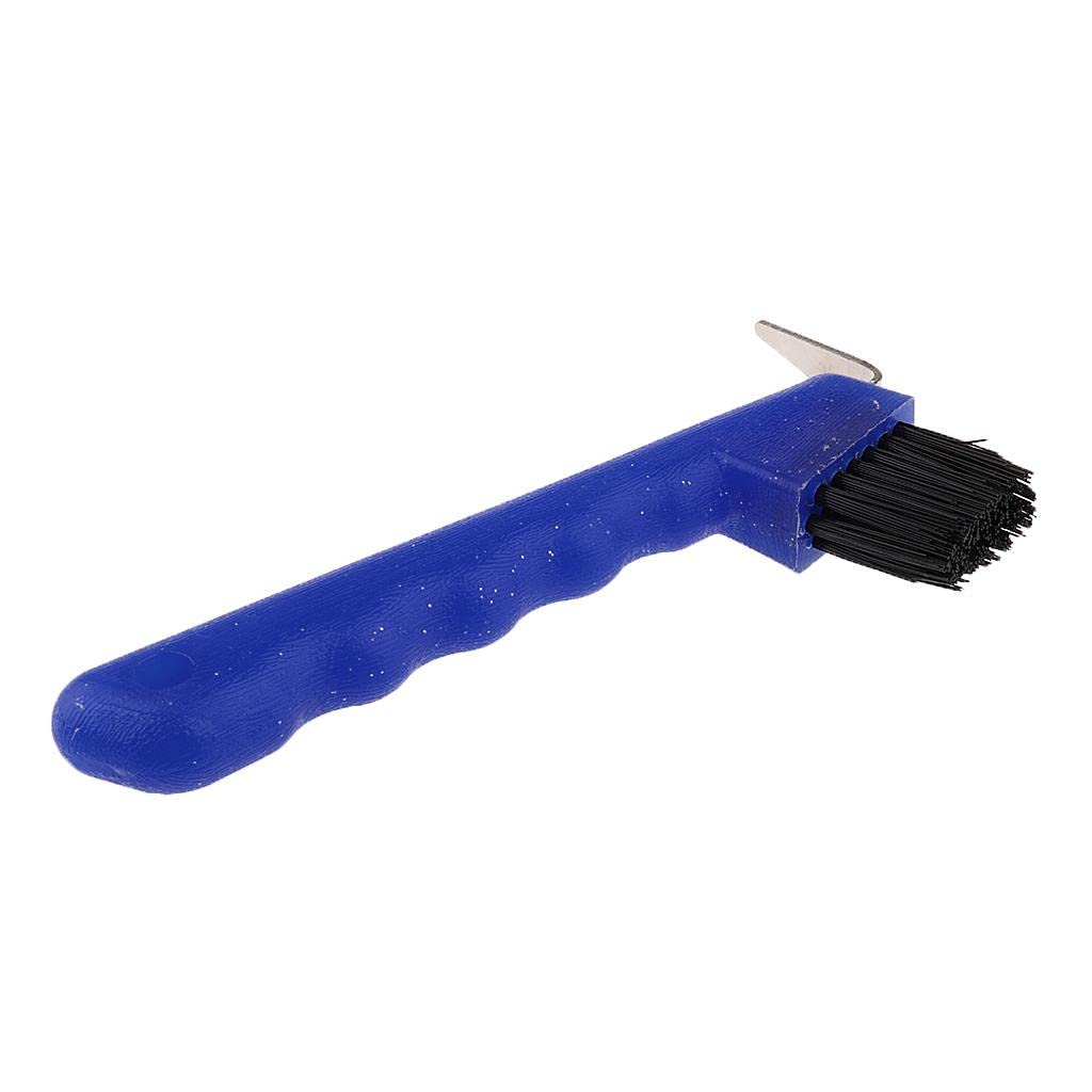 Hoof Pick with Brush Horse Grooming Equipment Tool Blue